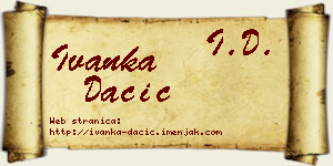 Ivanka Dačić vizit kartica